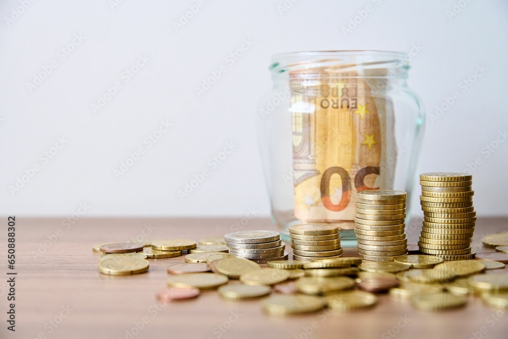 In a glass jar on the table with white background In a glass jar on the table with white background