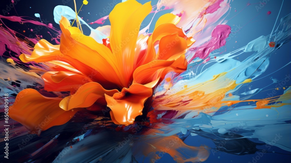 Abstract vibrant explosion of colorful splashes Abstract vibrant explosion of colorful splashes