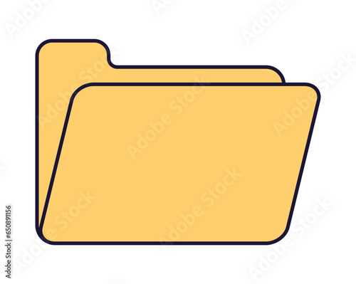 Folder retro with line icon vector illustration