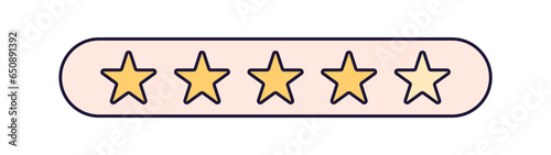 Review rating bar. Customer product rating. Vector illustration