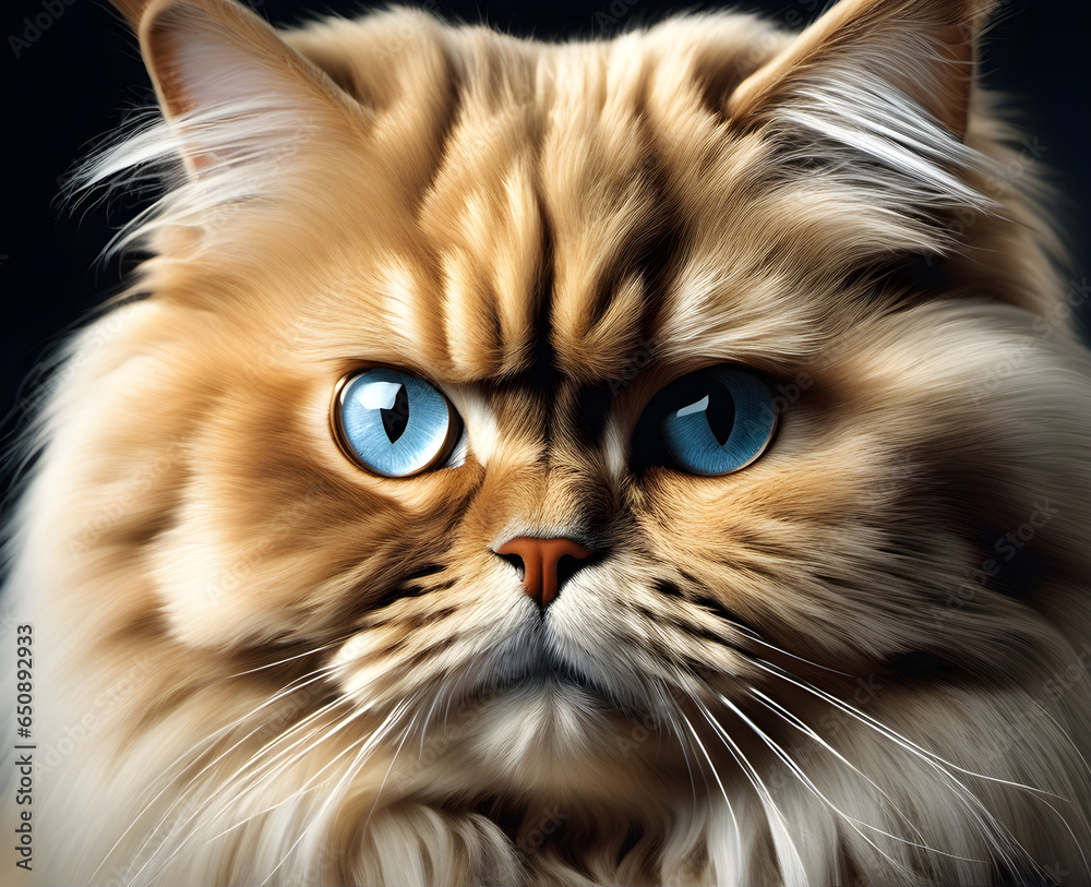 persian cat close up. Professional studio portrait of a persian cat. generative AI