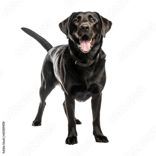 happy playful black labrador dog isolated on transparent background © PawsomeStocks