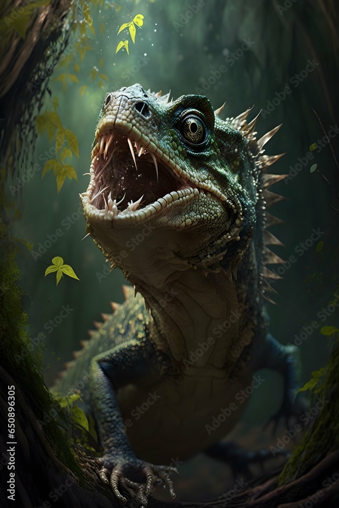 Lizard Clapping the lizard opened its mouth and roared a deep bellow that reverberated ...