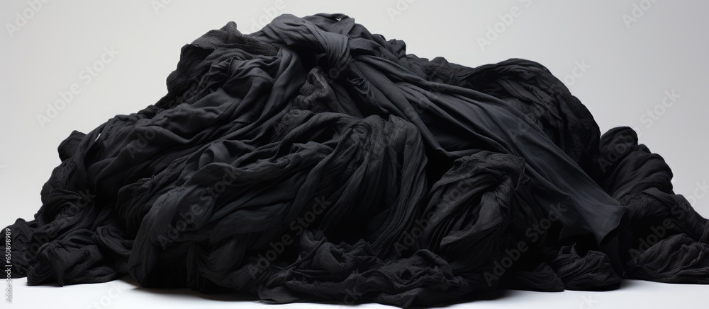 Company s discarded black fabric scraps