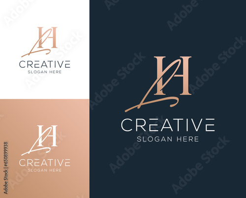 Initial letter HL, LH logo design vector illustration