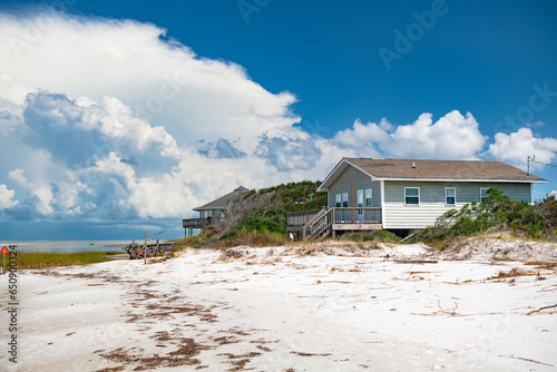 Beach House on stilts on the Atlantic Ocean in North Carolina.