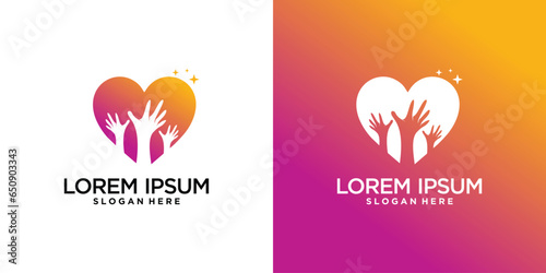 Vector charity logo with circle and star concept premium vector
