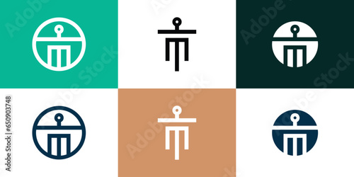 Vector set of lawyer logo collection with creative style Premium Vector