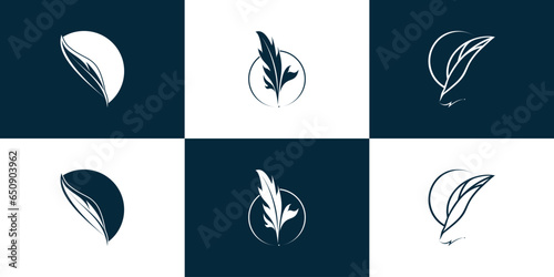 Set of signature logo collection with creative style Premium Vector