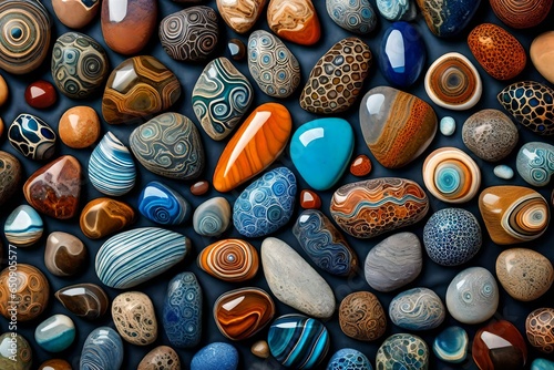 In this super realistic close-up  beach stones become works of art  each bearing the marks of time s patient caress