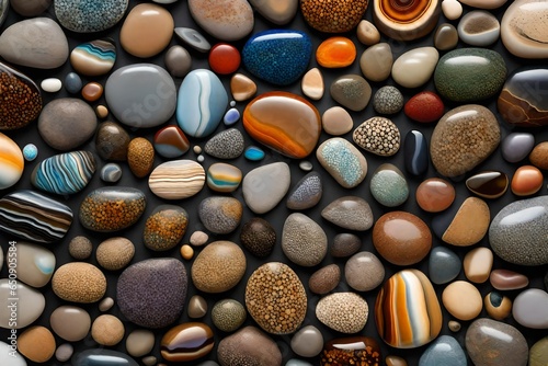 In this super realistic close-up, beach stones become works of art, each bearing the marks of time's patient caress photo