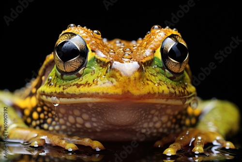 Colorful rainforest poison frog