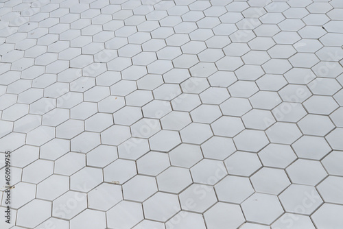white hexagonal tile in building