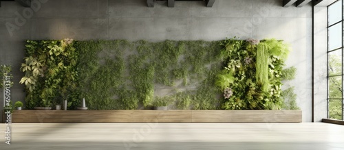 visualization of green plant wall in loft apartment