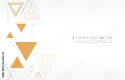 white wallpaper geometric triangle shape.orange color.polygon concept