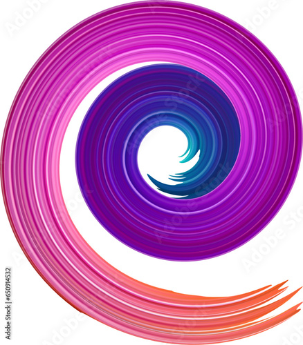 Spiral circle with curve pink  stroke  gradient.