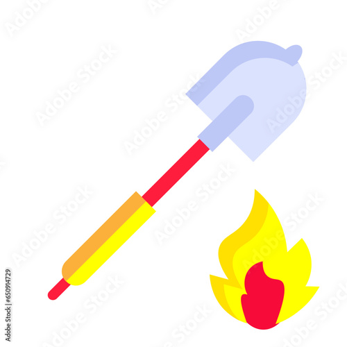 illustration of a shovel with fire