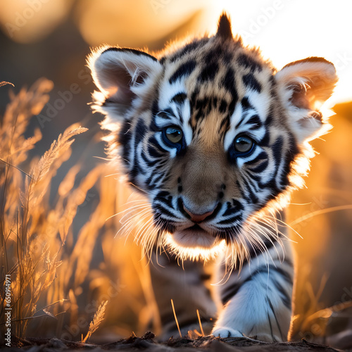 tiger cub close-up portrait regenerative AI by Aquiles Orfei