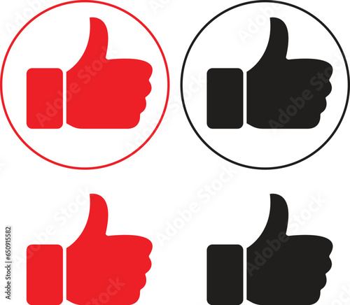 Thumb up and thumb down flat icon. Vector illustration