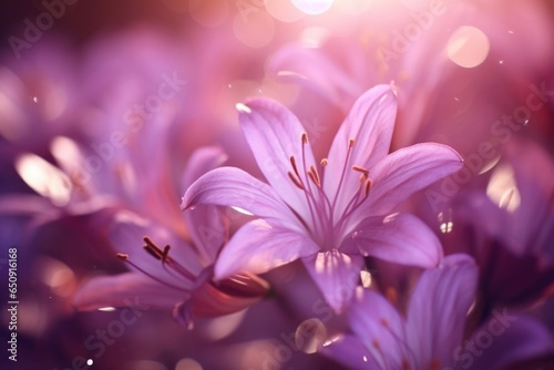 Closeup shot of a cosmeceutical plants blossoming flower  showcasing the intricate arrangement of petals and the energy it radiates.