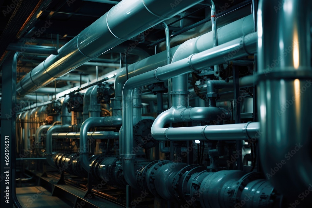 An image capturing the intricate network of pipes and tubes that connect different parts of the plant, allowing the smooth flow of waste, steam, and energy throughout the facility.