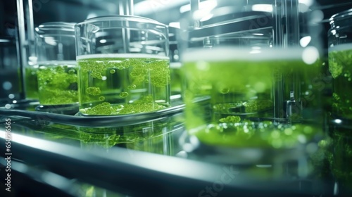 Closeup of an algae biomass preprocessing unit. Fibrous materials are being mechanically separated from the algal biomass to enhance the efficiency of subsequent extraction processes.