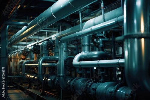 An image capturing the intricate network of pipes and tubes that connect different parts of the plant, allowing the smooth flow of waste, steam, and energy throughout the facility.