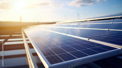 We see an array of solar panels installed on the factory rooftop, glistening under the radiant sunshine. These solar panels harness solar energy to power various operations, helping the