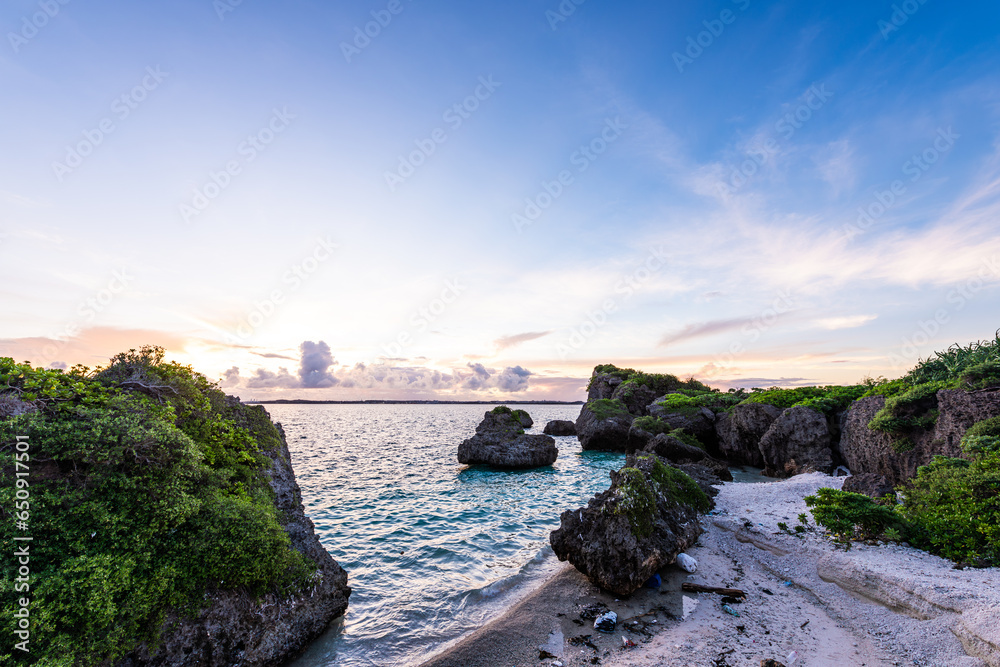 Beautiful sea of Miyakojima, Japan.