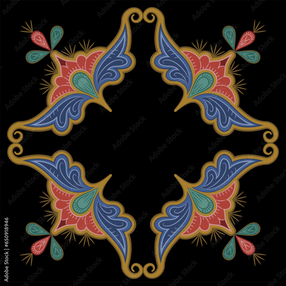 Geometrical square shape ornament or frame. Medieval folk style. Geometrical square shape ornament or frame. Medieval folk style.