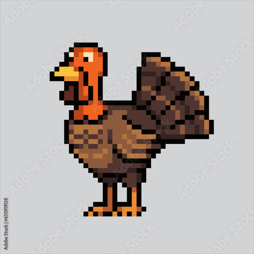 Pixel art illustration Turkey. Pixelated Turkey. Turkey animal icon pixelated
for the pixel art game and icon for website and video game. old school retro.