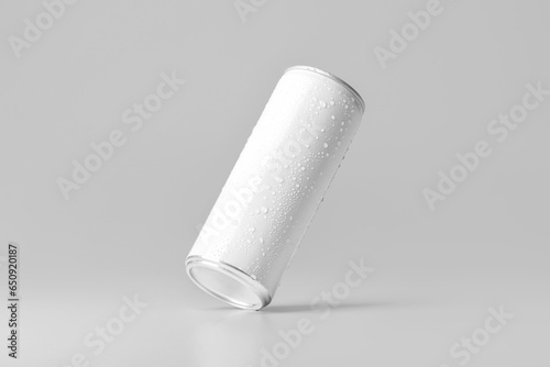 White Metal Aluminum Beverage Drink Can 550ml. Mockup Template Ready For Your Design. Isolated On White Background. 3D illustration, 3D rendering.