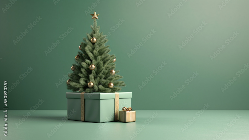 Christmas and gift box background 