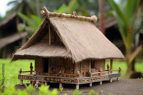 miniature papuan tribe house style  photo