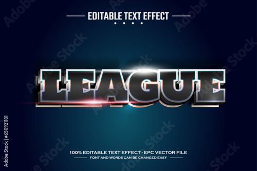 League 3D editable text effect template