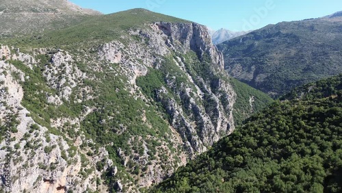 Amazing view over the famous ridomo gorge in mountainous Mani area in Messenia, Peloponnese, Greece