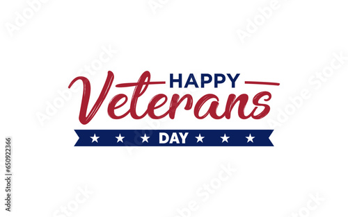 Happy Veterans Day poster. Vector