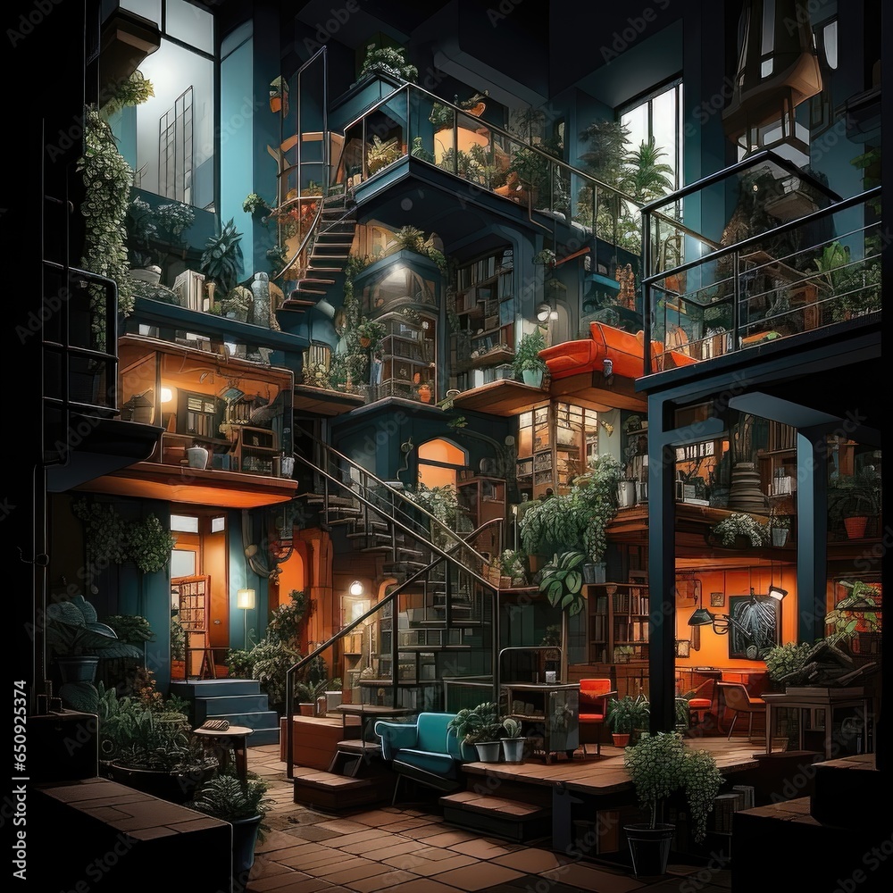 Enigmatic Studio: Surreal Architectural Illustration. Generative AI 10