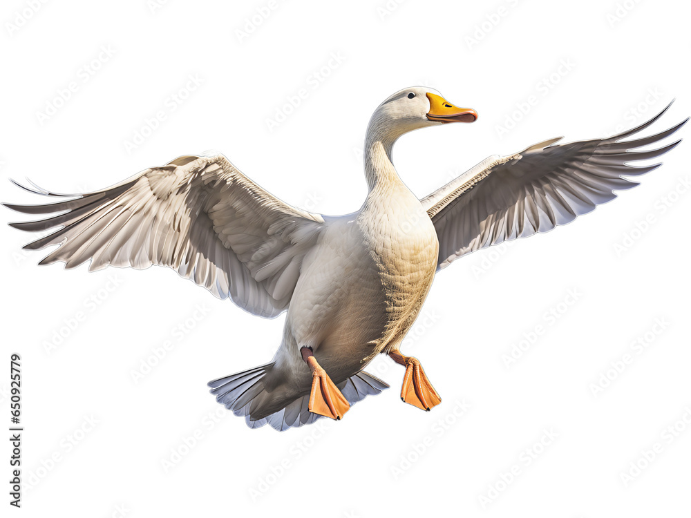Duck in Mid-Flight, Transparent Background Duck in Mid-Flight, Transparent Background