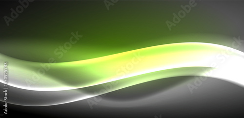 Neon-lit waves surge across background, mesmerizing dance of luminescence and motion. Dynamic backdrop captures essence of energy and modern aesthetics