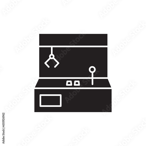Carnival toy claw crane arcade machine, vector symbol illustration..eps
