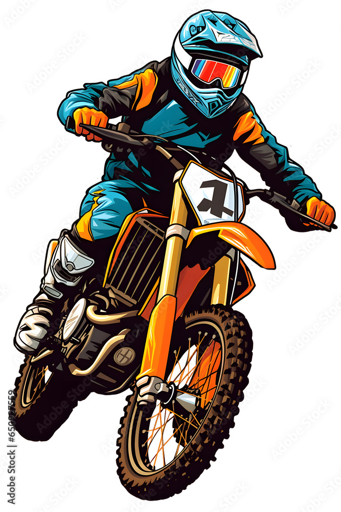 Obraz premium Airborne Warriors: Unleashing the Thrills and Skills of Dirt Bike Sport Photography
