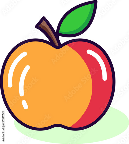 Apple Vector Flat Illustration. Perfect for different cards, textile, web sites, apps 