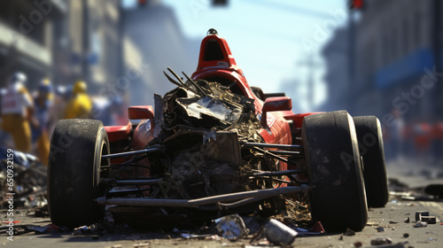 Crashed F1 Car