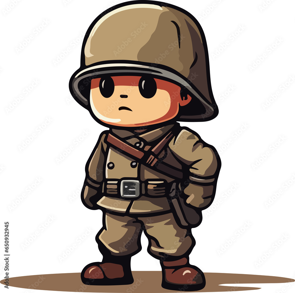 Hand drawn cartoon soldier illustration
