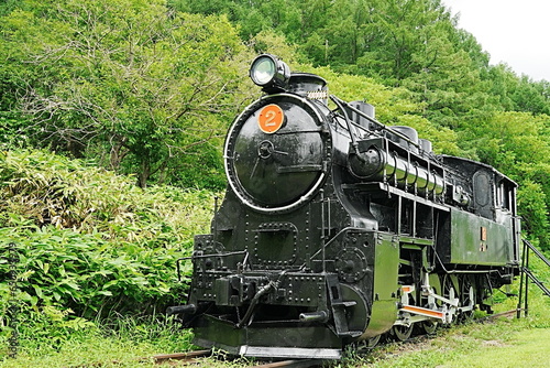 4110 type 10-wheel coupled locomotive, Bibai Railway, Tomei Station photo