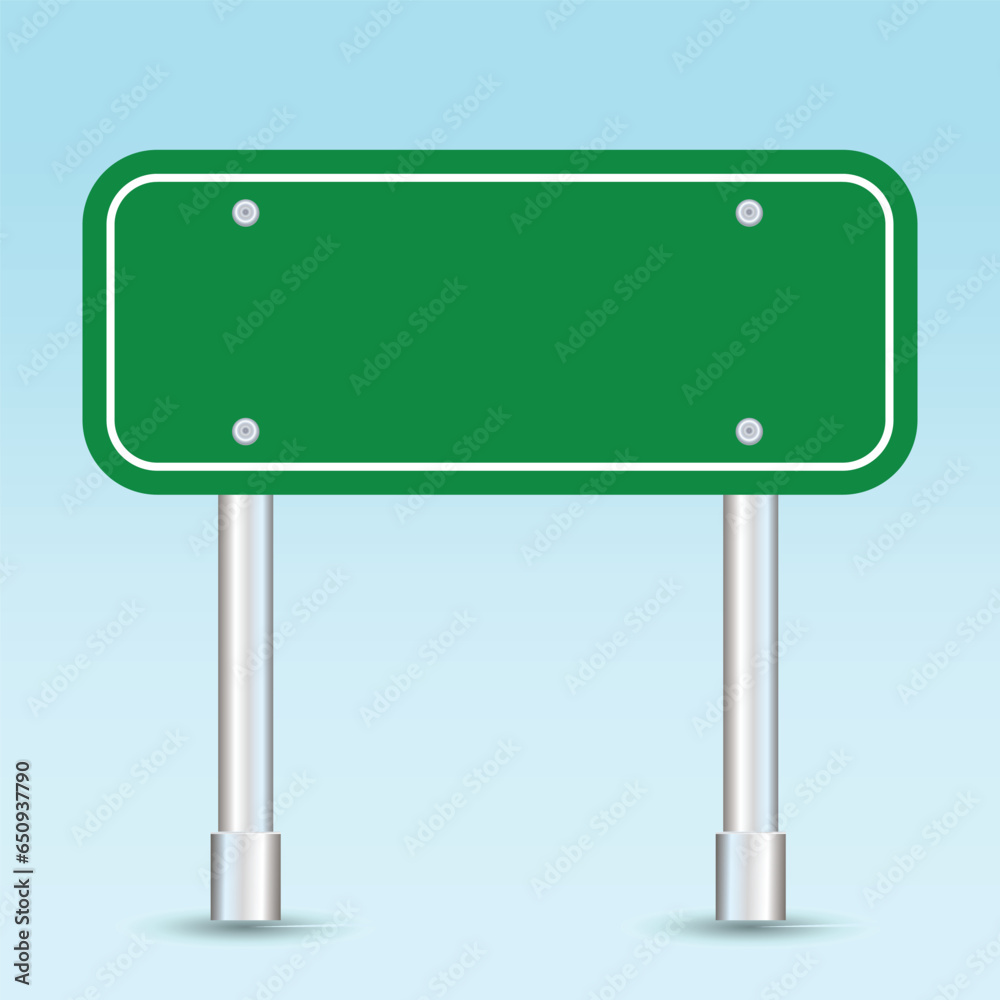 Blank green traffic road sign vector illustration Blank green traffic road sign vector illustration
