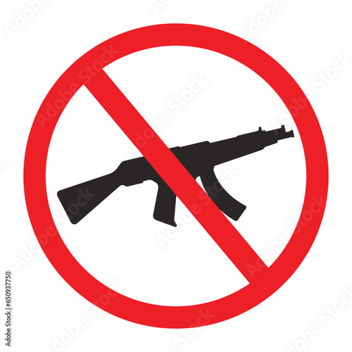 no gun silhouette sign white background