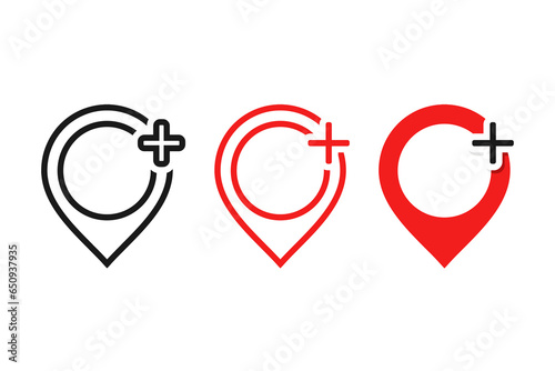 Add map pin icon. Illustration vector