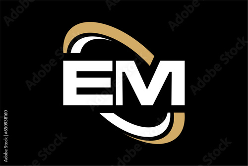 EM creative letter logo design vector icon illustration